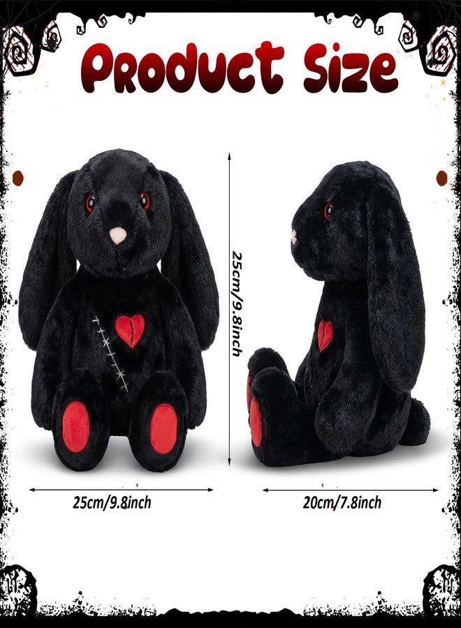Sotiff Goth Bunny Plush 9.8 Inch Valentines Stuffed Scary Bunny Horror Animal Soft Creepy Spooky Crazy Easter Rabbit for Easter Basket Fillers Hunting Egg Decoration Valentines Birthday Adult Gift - Image 2